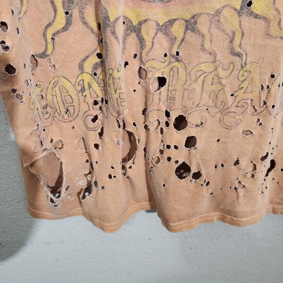 Sublime Distressed Oversized T-Shirt S/M Brown Cotton Graphic Sun Design Short S - Picture 2 of 10